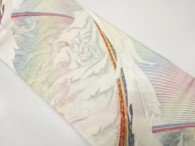 アンティーク　薔薇模様織り出し袋帯（材料）